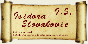 Isidora Slovaković vizit kartica